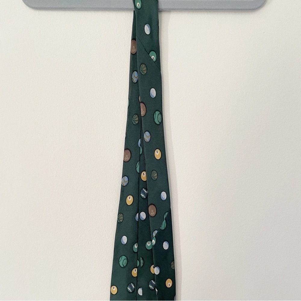 Vintage Expressions Silk Novelty Tie Pool Sports Football Soccer Bowling Ball - Picture 7 of 12
